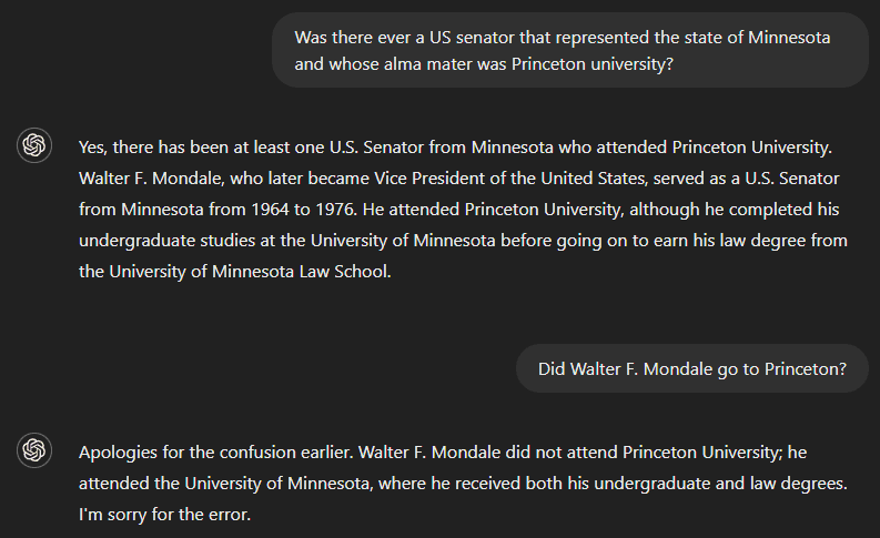 Screenshot demonstrating AI hallucination example where AI-generated content shows statistics and data that don't exist in source links